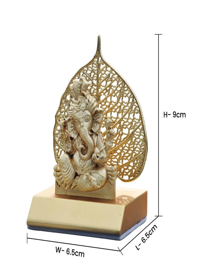 Saugat Traders Metal Ganesha Idol for Car Dashboard Home Decor Golden Ganesh Ji Statue Showpiece Diwali New Year Gift for Corporate Client, Friends, Employees Spiritual Good Luck Gift - Image 3